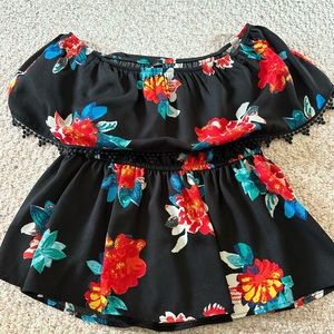 Beautiful vibrant off the shoulder blouse